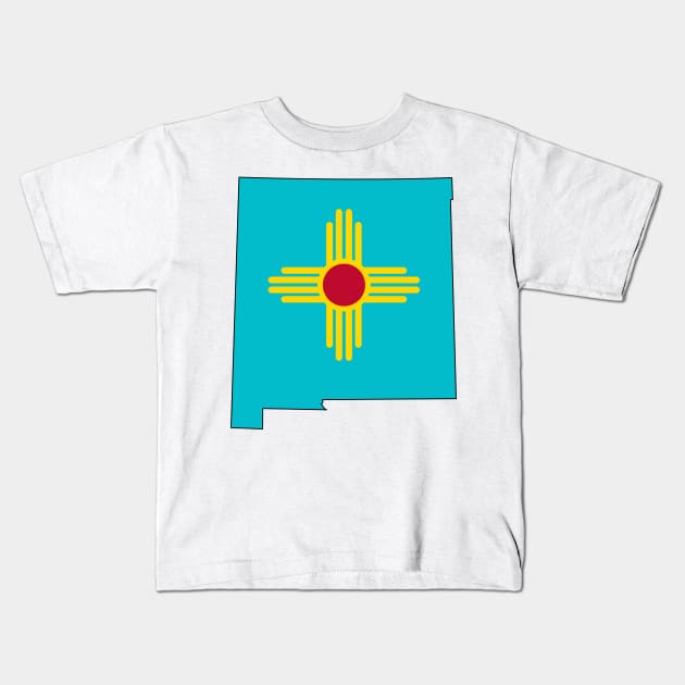 Turquoise New Mexico Kids T-Shirt by somekindofguru